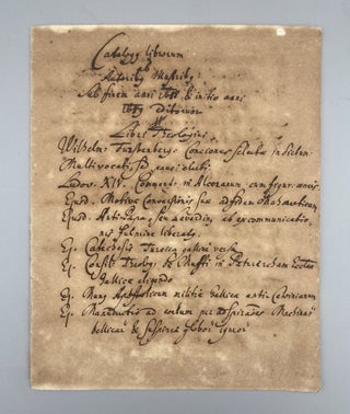 Item #02965 Catalogus librorum ab Autoribus Illustribus sub finem anni 1688 & initio anni...