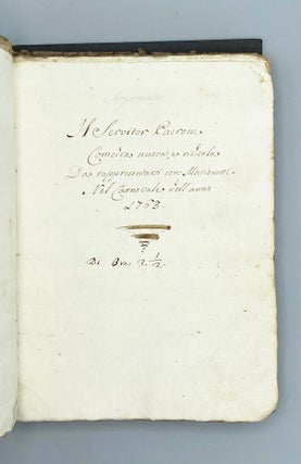Il Servitor Padrone Comedia nuova, e ridicola Da rappresentarsi con Marionetti Nel Carnovale dell’anno 1763.