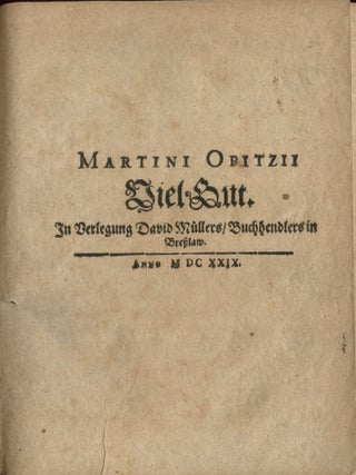 Item #05718 Viel Gut. Martin Opitz