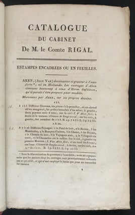 Catalogue Raisonné Des Estampes.