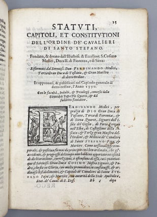 Statuti, Capitoli, Et Constitutioni Dell’Ordine De’ Cavalieri Di Santo Stefano.