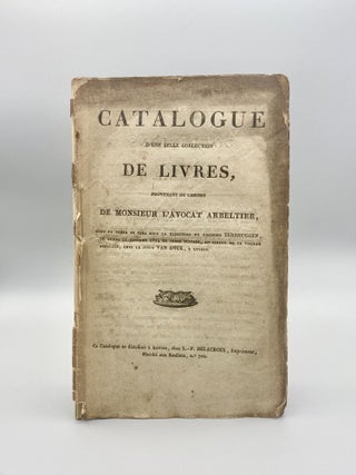 Catalogue D’Une Belle Collection De Livres.