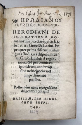 [Greek title] De Imperatorum Romanorum praeclarè gestis Libri VIII.