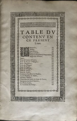 Chronologie Et Sommaire Des Souverains Pontifes Anciens Peres, Empereurs, Roys, Princes, Et Hommes Illustres dés le commencement du monde, jusques à l’an de grace mil six cens vingtdeux.
