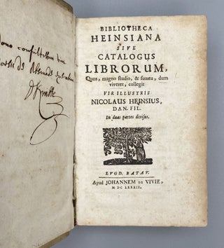 Item #11015 Bibliotheca Heinsiana. Nicolas Heinsius