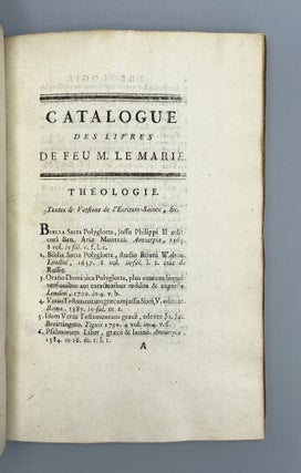 Catalogue Des Livres.