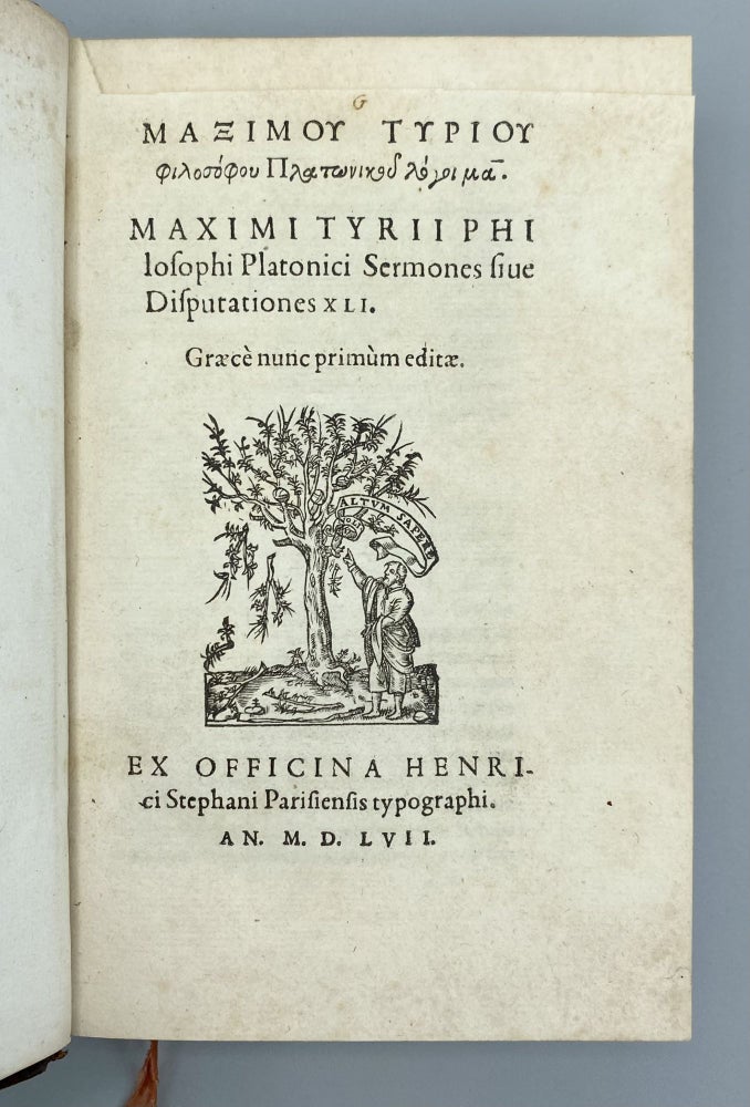 Item #11282 [Greek title:] Sermones siue Disputationes XLI. Maximus Tyrius.