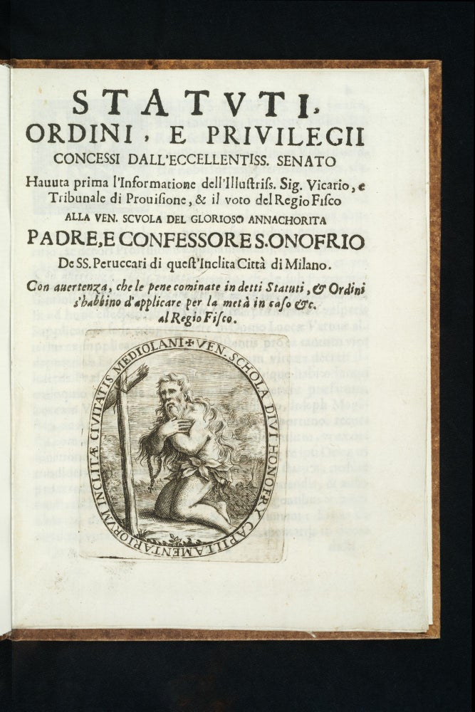 Item #11385 Statvti, Ordini, E Privilegii. Milan. Scuola dei Parrucchieri.