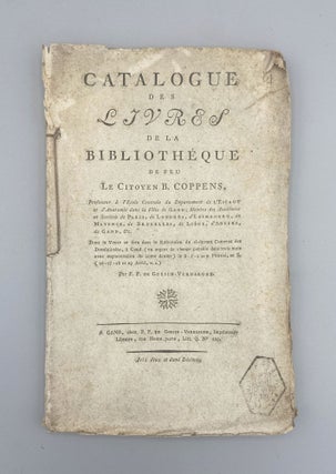 Item #11690 Catalogue Des Livres. Bernard Coppens