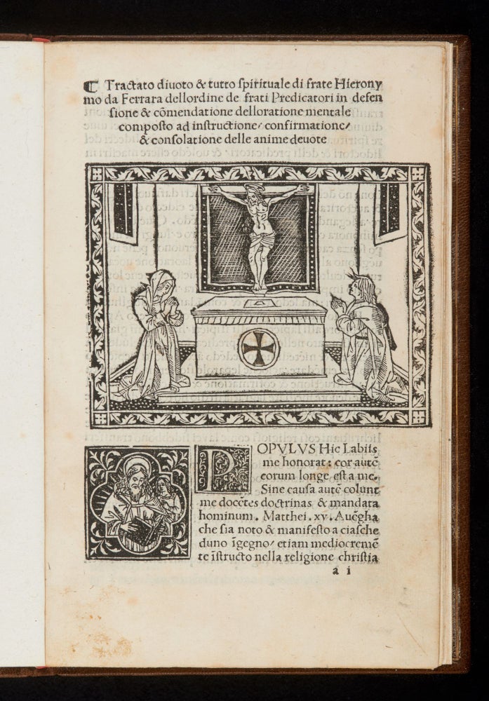Item #11777 Tractato…in defensione & co[m]mendatione delloratione mentale. Girolamo Maria Francesco. O. P. Savonarola.