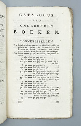 Catalogus Van Eene Belangryke Verzameling Nederduitsche en Fransche Ongebonden Boeken.