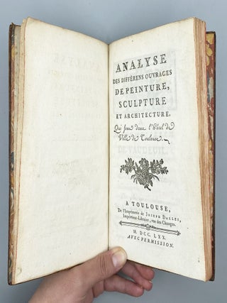 Item #11880 Analyse Des Différens Ouvrages De Peinture, Sculpture Et Architecture, Qui sont dans...