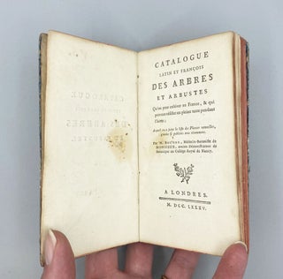Item #11973 Catalogue Latin Et François Des Arbres Et Arbustes Qu’en peut cultiver en...