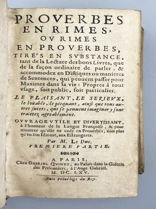 Proverbes En Rimes.