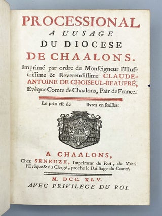 Processional A L’Usage Du Diocese De Chaalons.