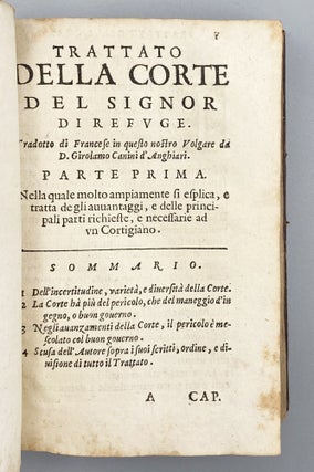 Trattato Della Corte Del Signor Di Refuge. Tradotto di Francese in questo nostro Volgare Da D. Girolamo Canini d’Anghiari.