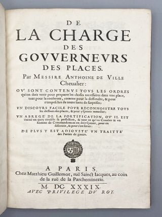De La Charge Des Govvernevrs Des Places.
