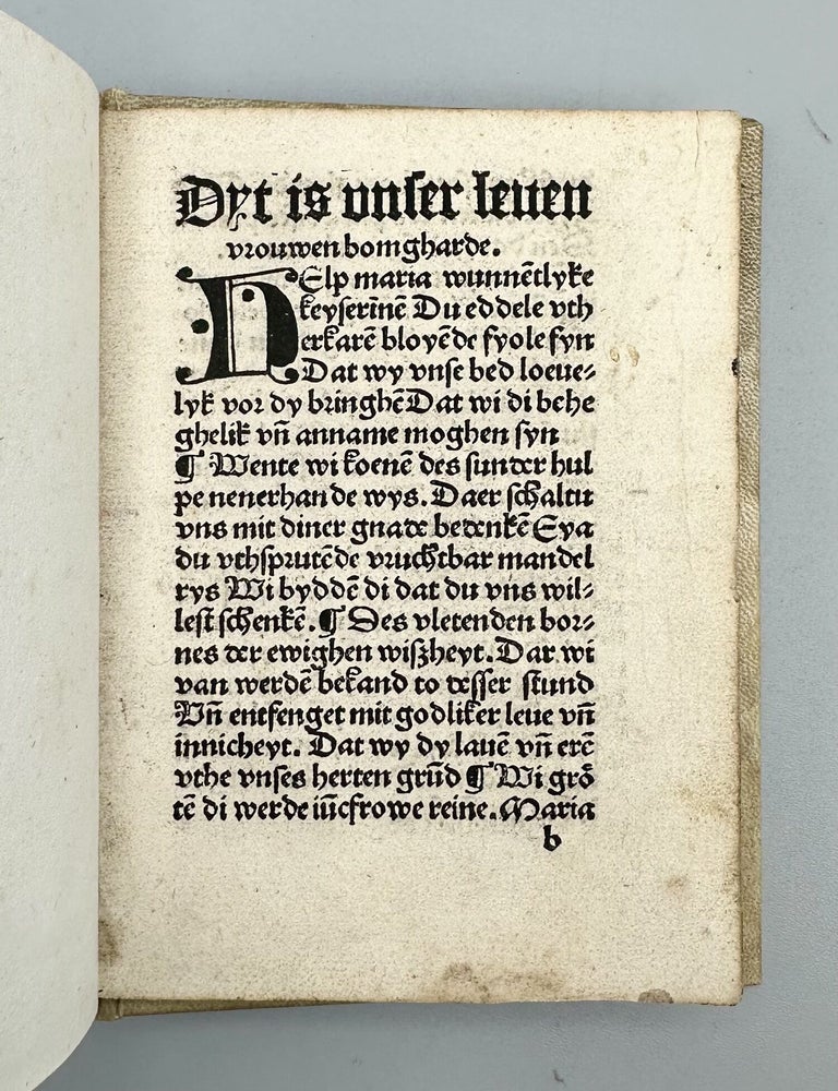 Item #12597 Dyt is unser leuen vrouwen bomgharde [ISTC: Unserer Lieben Frau Maria Baumgarten]. Bomgharde.